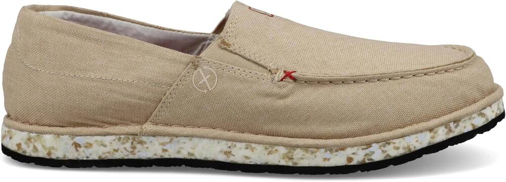 NEW TWISTED X men's circular project boat slip on shoes in cream linen